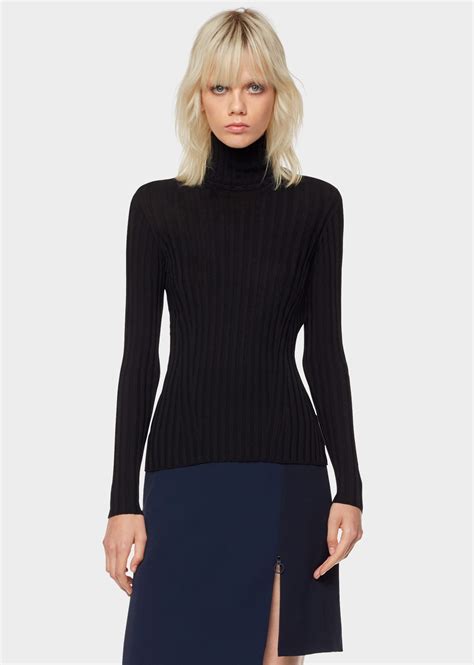 versace turtleneck black|VERSACE Virgin wool turtleneck sweater .